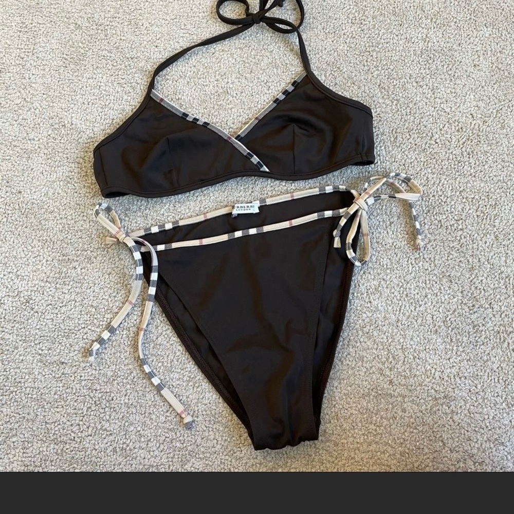 Two- piece Burberry plaid bikini swimsuit